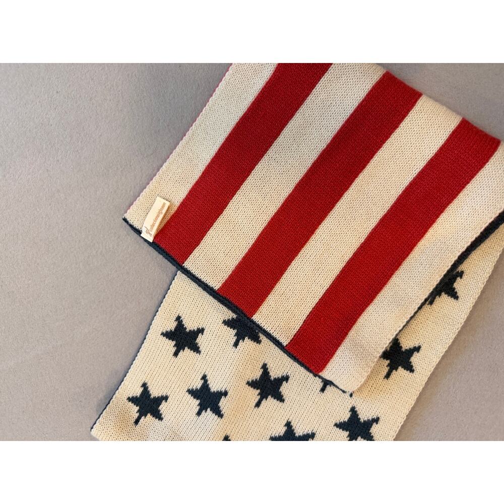 American Flag Infinity reversible Scarf Patriotic Stars & Stripes 100% Cotton - Picture 2 of 3